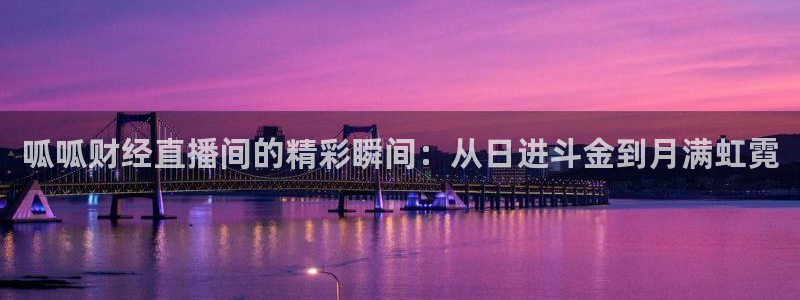 河豚体育直播app：呱呱财经直播间的精彩瞬间：从日进斗金到月满虹霓